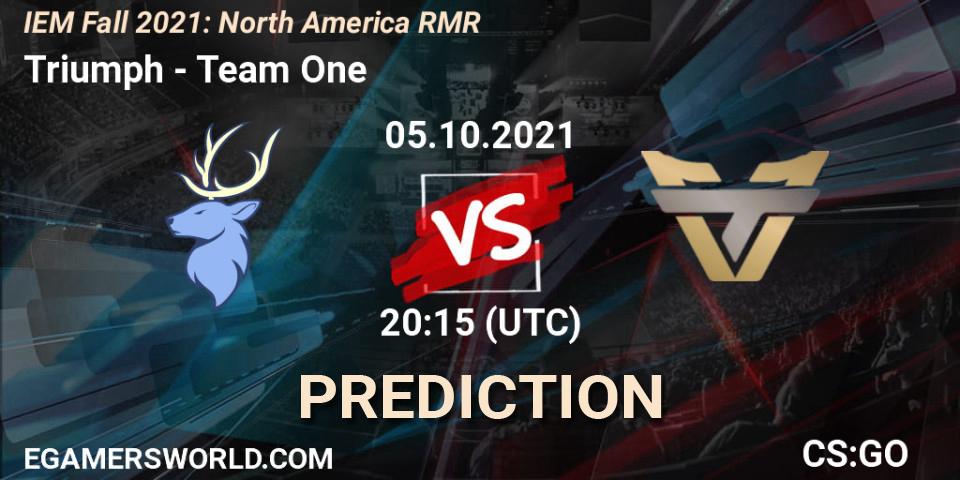Pronóstico Triumph - Team One. 05.10.2021 at 20:45, Counter-Strike (CS2), IEM Fall 2021: North America RMR
