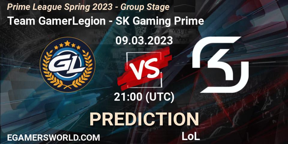 Pronóstico Team GamerLegion - SK Gaming Prime. 09.03.2023 at 21:00, LoL, Prime League Spring 2023 - Group Stage