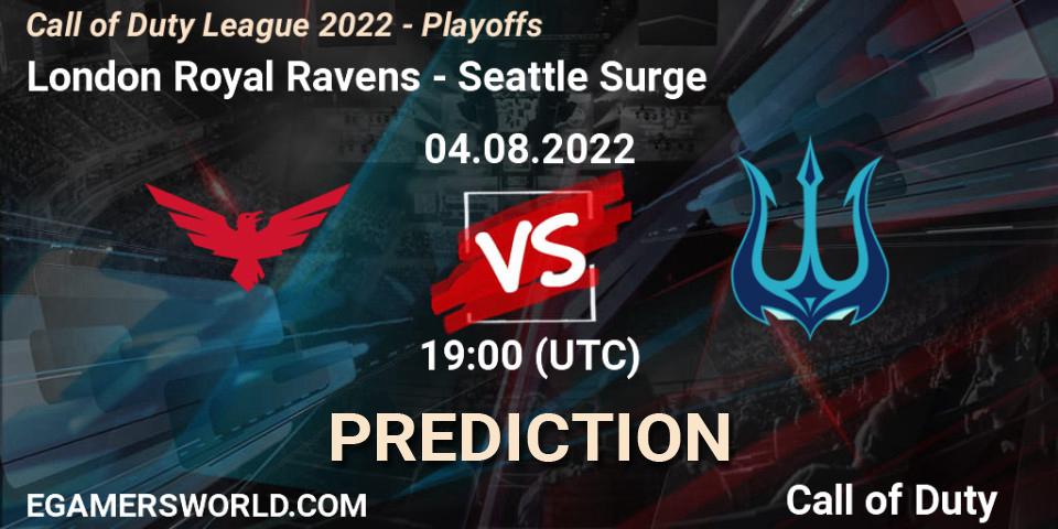 Pronóstico London Royal Ravens - Seattle Surge. 04.08.22, Call of Duty, Call of Duty League 2022 - Playoffs