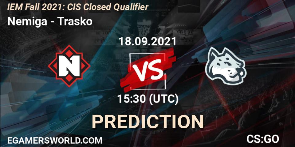 Pronóstico Nemiga - Trasko. 18.09.2021 at 15:50, Counter-Strike (CS2), IEM Fall 2021: CIS Closed Qualifier