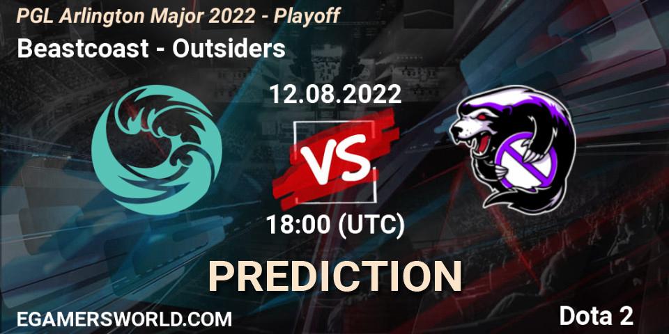 Pronóstico Beastcoast - Outsiders. 12.08.2022 at 18:36, Dota 2, PGL Arlington Major 2022 - Playoff
