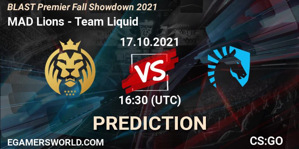 Pronóstico MAD Lions - Team Liquid. 17.10.2021 at 16:20, Counter-Strike (CS2), BLAST Premier Fall Showdown 2021