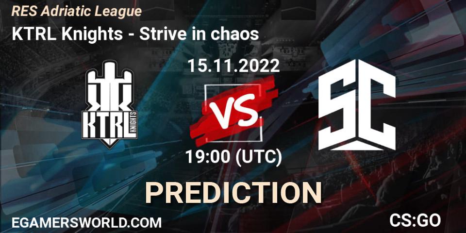 Pronóstico KTRL Knights - Strive in chaos. 15.11.2022 at 19:00, Counter-Strike (CS2), RES Adriatic League