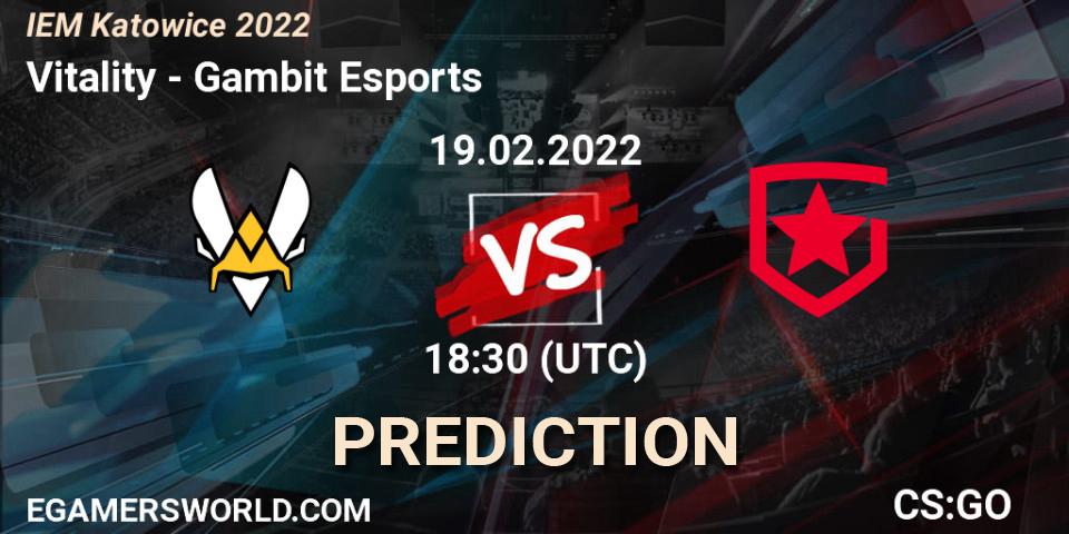 Pronóstico Vitality - Gambit Esports. 19.02.22, CS2 (CS:GO), IEM Katowice 2022