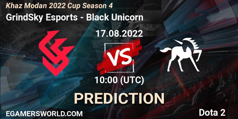 Pronóstico GrindSky Esports - Black Unicorn. 17.08.2022 at 10:00, Dota 2, Khaz Modan 2022 Cup Season 4