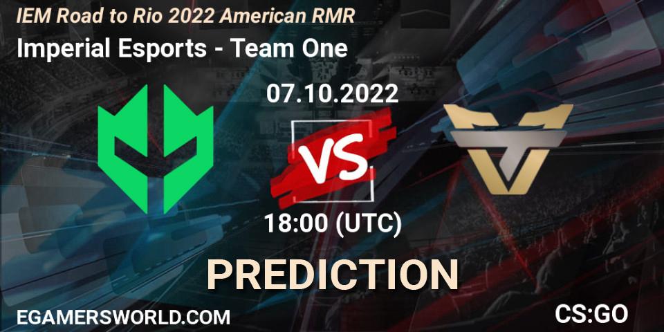 Pronóstico Imperial Esports - Team One. 07.10.2022 at 18:45, Counter-Strike (CS2), IEM Road to Rio 2022 American RMR
