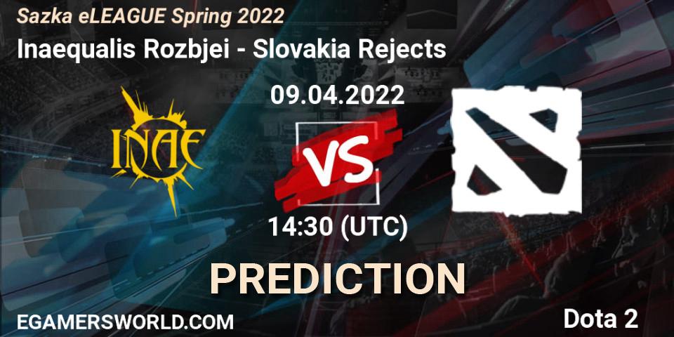 Pronóstico Inaequalis Rozbíječi - Slovakia Rejects. 09.04.2022 at 16:00, Dota 2, Sazka eLEAGUE Spring 2022