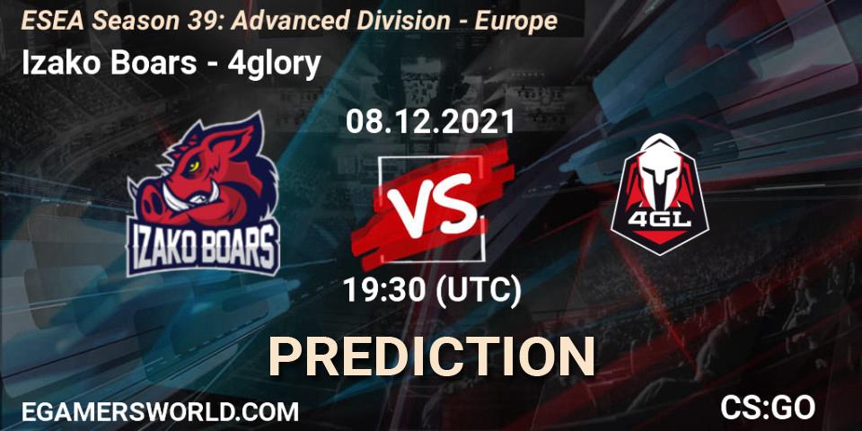 Pronóstico Izako Boars - 4glory. 08.12.21, CS2 (CS:GO), ESEA Season 39: Advanced Division - Europe