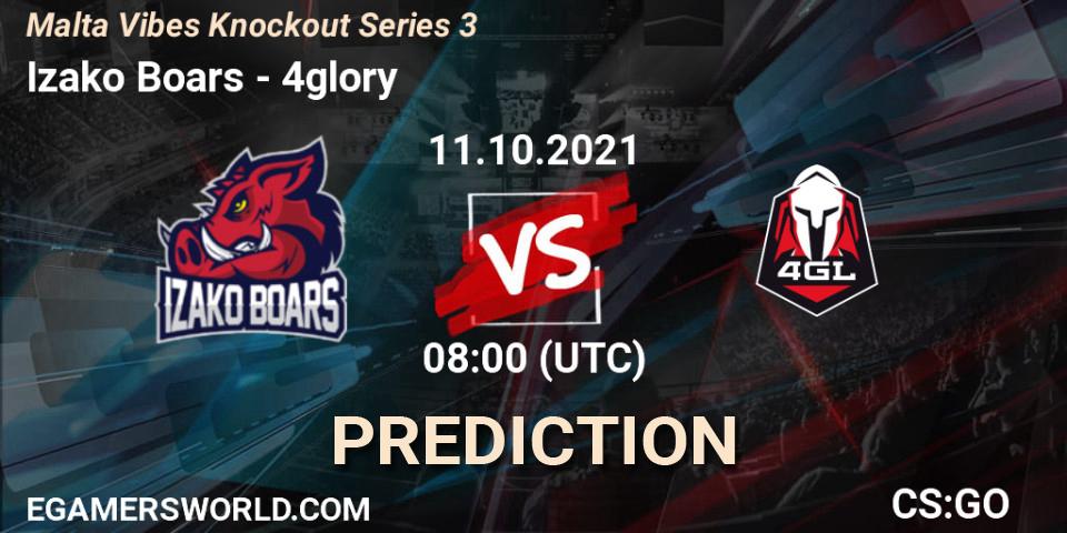 Pronóstico Izako Boars - 4glory. 11.10.2021 at 08:00, Counter-Strike (CS2), Malta Vibes Knockout Series 3
