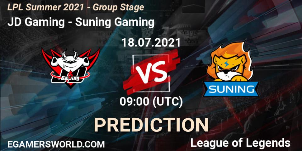 Pronóstico JD Gaming - Suning Gaming. 18.07.2021 at 09:50, LoL, LPL Summer 2021 - Group Stage