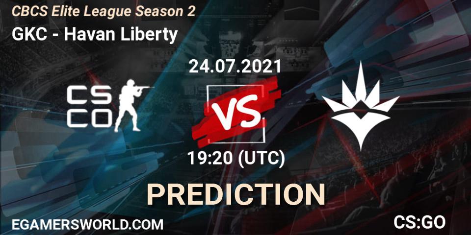 Pronóstico GKC - Havan Liberty. 24.07.2021 at 19:20, Counter-Strike (CS2), CBCS Elite League Season 2