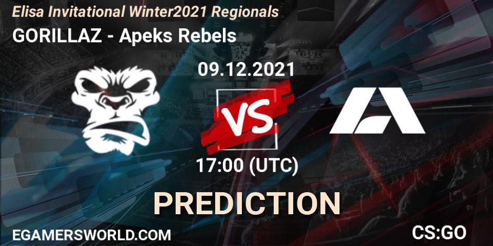 Pronóstico GORILLAZ - Apeks Rebels. 09.12.2021 at 18:05, Counter-Strike (CS2), Elisa Invitational Winter 2021 Regionals