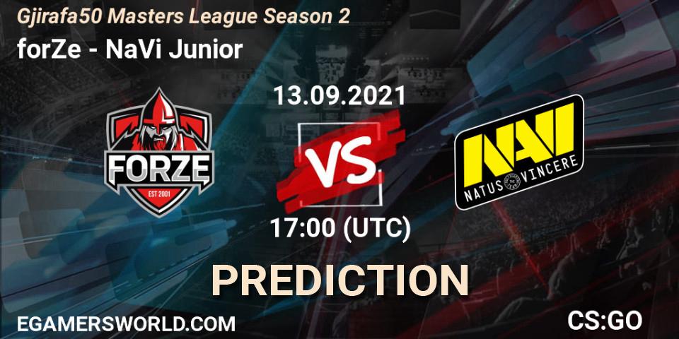 Pronóstico forZe - NaVi Junior. 13.09.2021 at 17:15, Counter-Strike (CS2), Gjirafa50 Masters League Season 2