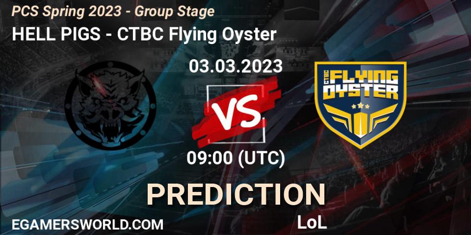 Pronóstico HELL PIGS - CTBC Flying Oyster. 05.02.23, LoL, PCS Spring 2023 - Group Stage