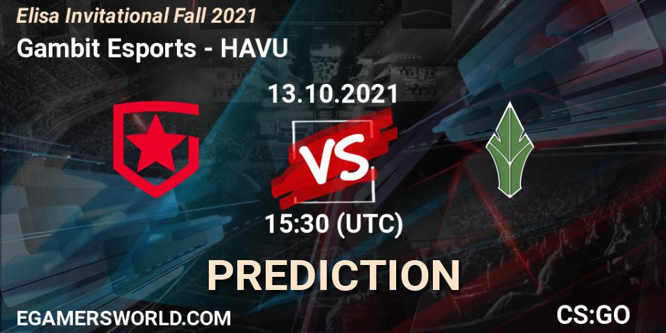 Pronóstico Gambit Esports - HAVU. 13.10.2021 at 15:30, Counter-Strike (CS2), Elisa Invitational Fall 2021