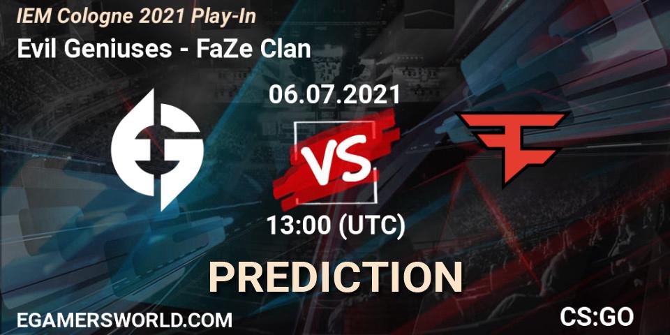 Pronóstico Evil Geniuses - FaZe Clan. 06.07.2021 at 13:35, Counter-Strike (CS2), IEM Cologne 2021 Play-In
