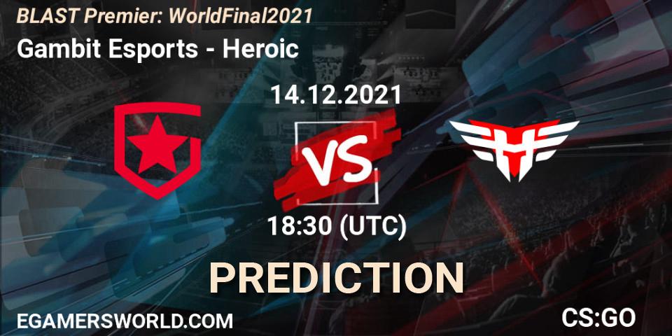 Pronóstico Gambit Esports - Heroic. 14.12.21, CS2 (CS:GO), BLAST Premier: World Final 2021
