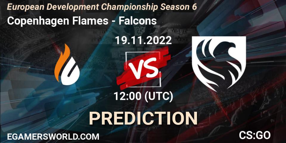 Pronóstico Copenhagen Flames - Falcons. 19.11.2022 at 12:00, Counter-Strike (CS2), European Development Championship Season 6