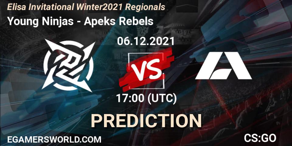 Pronóstico Young Ninjas - Apeks Rebels. 06.12.2021 at 17:35, Counter-Strike (CS2), Elisa Invitational Winter 2021 Regionals