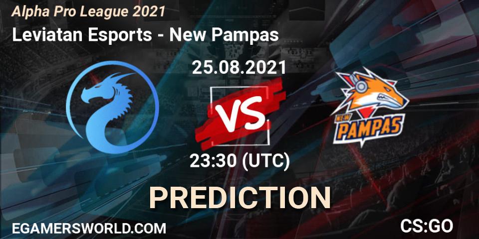 Pronóstico Leviatan Esports - New Pampas. 25.08.2021 at 23:30, Counter-Strike (CS2), Alpha Pro League 2021