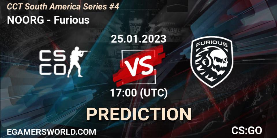 Pronóstico NOORG - Furious. 25.01.2023 at 17:00, Counter-Strike (CS2), CCT South America Series #4
