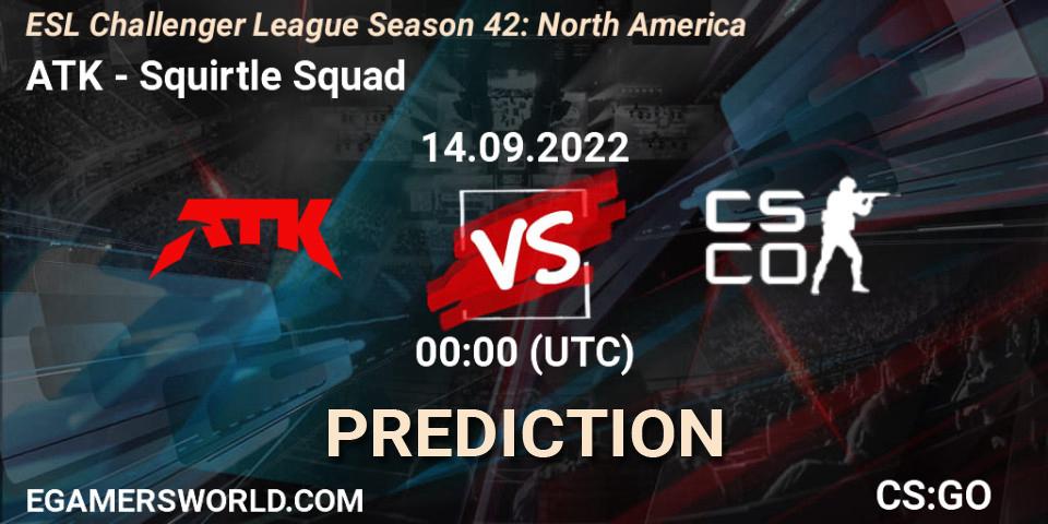 Pronóstico ATK - Squirtle Squad. 14.09.2022 at 00:00, Counter-Strike (CS2), ESL Challenger League Season 42: North America