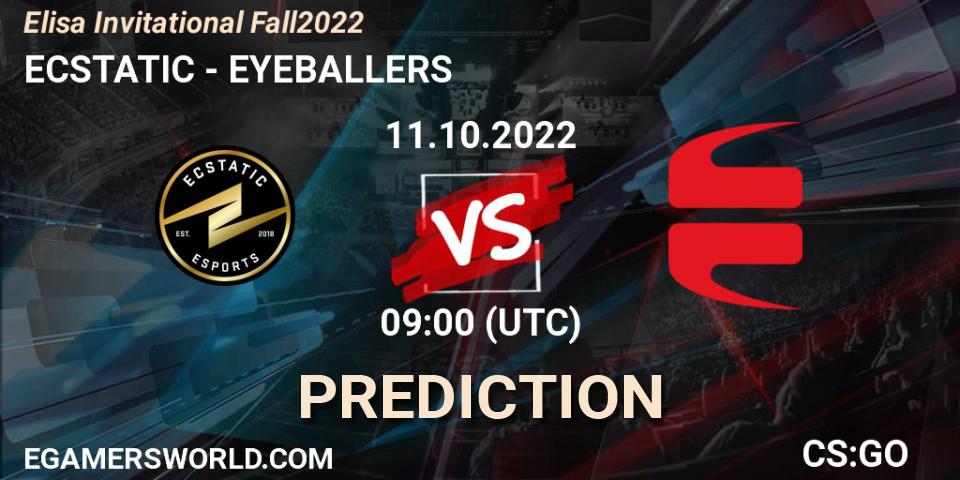 Pronóstico ECSTATIC - EYEBALLERS. 11.10.2022 at 09:00, Counter-Strike (CS2), Elisa Invitational Fall 2022