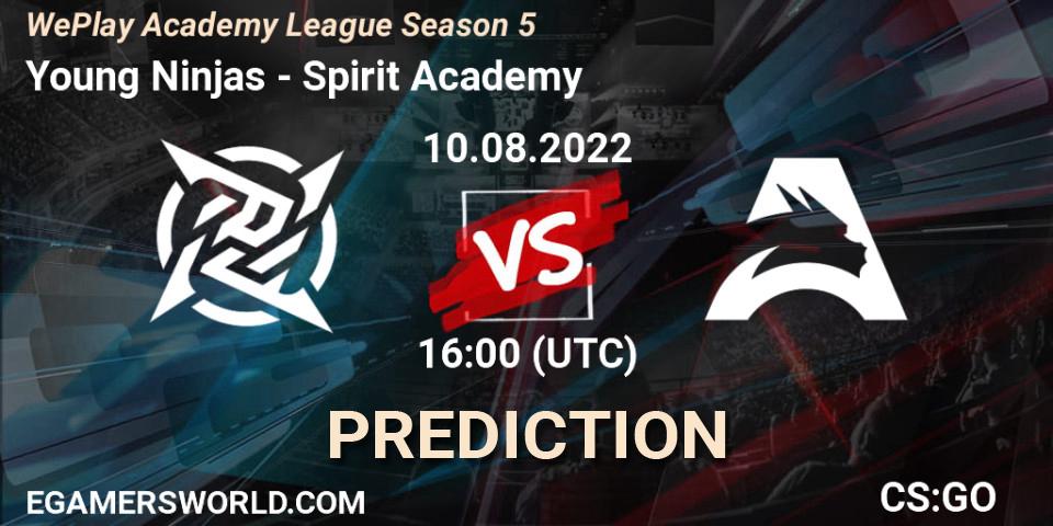 Pronóstico Young Ninjas - Spirit Academy. 10.08.2022 at 16:10, Counter-Strike (CS2), WePlay Academy League Season 5