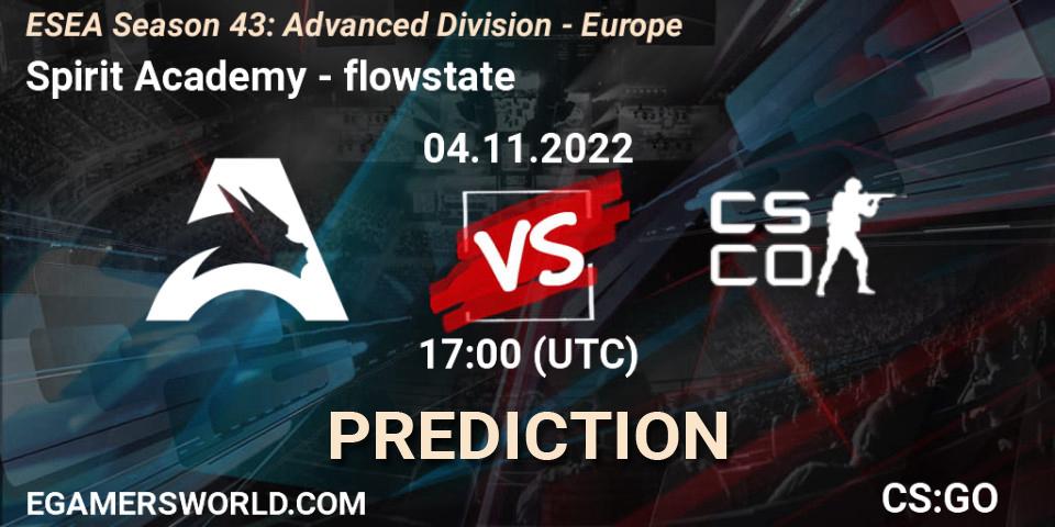 Pronóstico Spirit Academy - flowstate. 04.11.2022 at 17:00, Counter-Strike (CS2), ESEA Season 43: Advanced Division - Europe