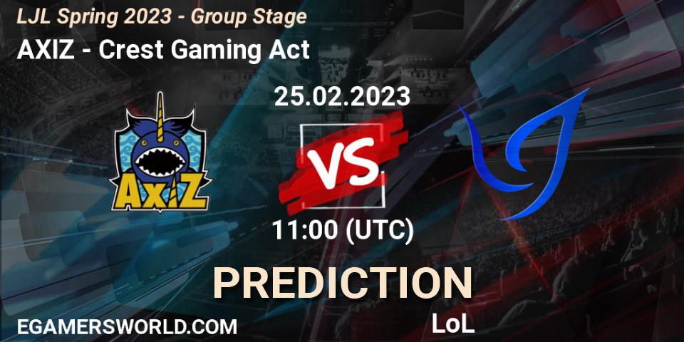 Pronóstico AXIZ - Crest Gaming Act. 25.02.23, LoL, LJL Spring 2023 - Group Stage
