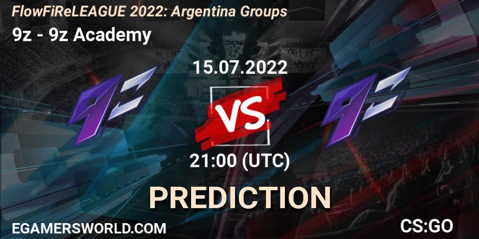 Pronóstico 9z - 9z Academy. 15.07.2022 at 21:00, Counter-Strike (CS2), FlowFiReLEAGUE 2022: Argentina Groups