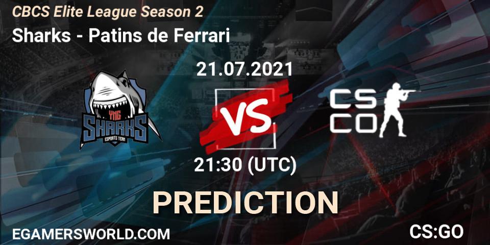 Pronóstico Sharks - Patins de Ferrari. 21.07.2021 at 21:30, Counter-Strike (CS2), CBCS Elite League Season 2