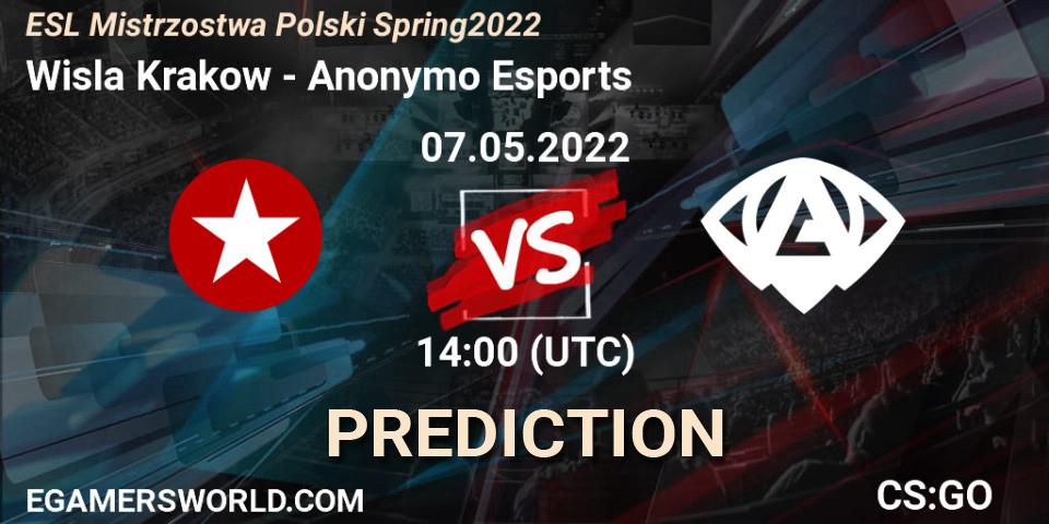 Pronóstico Wisla Krakow - Anonymo Esports. 07.05.22, CS2 (CS:GO), ESL Mistrzostwa Polski Spring 2022