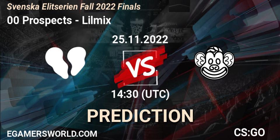 Pronóstico 00 Prospects - Lilmix. 25.11.22, CS2 (CS:GO), Svenska Elitserien Fall 2022