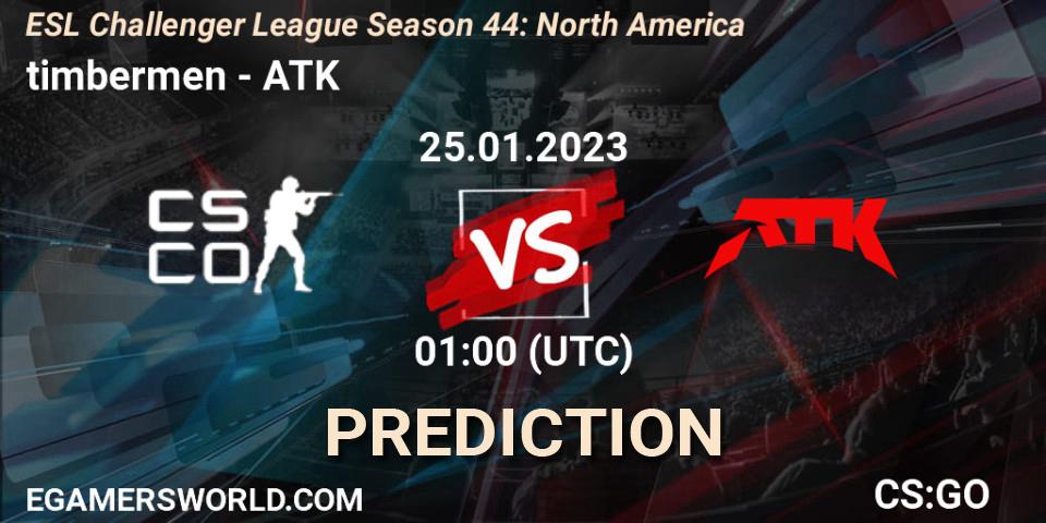 Pronóstico timbermen - ATK. 25.01.2023 at 01:00, Counter-Strike (CS2), ESL Challenger League Season 44: North America