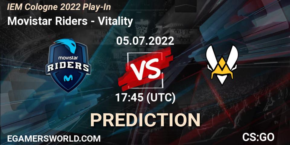 Pronóstico Movistar Riders - Vitality. 05.07.2022 at 18:20, Counter-Strike (CS2), IEM Cologne 2022 Play-In