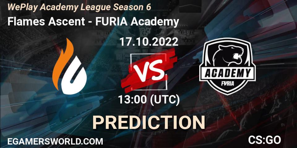 Pronóstico Flames Ascent - FURIA Academy. 17.10.2022 at 13:00, Counter-Strike (CS2), WePlay Academy League Season 6