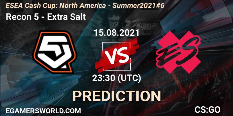Pronóstico Recon 5 - Extra Salt. 15.08.21, CS2 (CS:GO), ESEA Cash Cup: North America - Summer 2021 #6