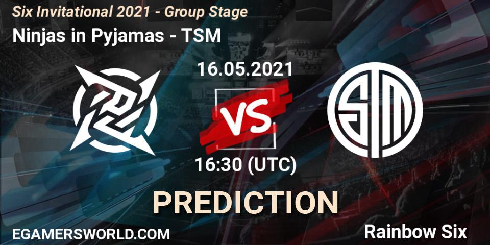 Pronóstico Ninjas in Pyjamas - TSM. 16.05.2021 at 16:30, Rainbow Six, Six Invitational 2021 - Group Stage