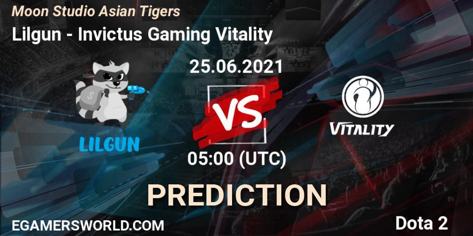 Pronóstico Lilgun - Invictus Gaming Vitality. 25.06.2021 at 05:11, Dota 2, Moon Studio Asian Tigers