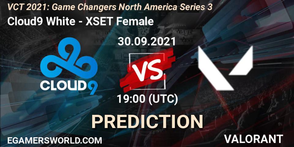 Pronóstico Cloud9 White - XSET Female. 30.09.2021 at 21:30, VALORANT, VCT 2021: Game Changers North America Series 3