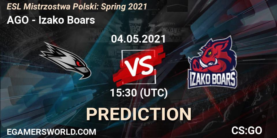 Pronóstico AGO - Izako Boars. 04.05.2021 at 15:30, Counter-Strike (CS2), ESL Mistrzostwa Polski: Spring 2021