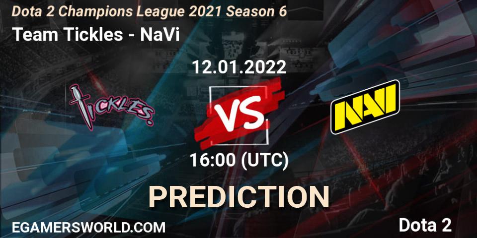 Pronóstico Team Tickles - NaVi. 12.01.2022 at 16:02, Dota 2, Dota 2 Champions League 2021 Season 6
