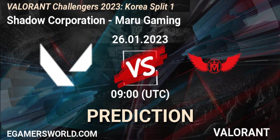 Pronóstico Shadow Corporation - Maru Gaming. 26.01.2023 at 09:00, VALORANT, VALORANT Challengers 2023: Korea Split 1