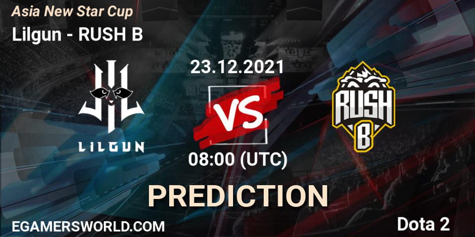 Pronóstico Lilgun - RUSH B. 23.12.2021 at 07:28, Dota 2, Asia New Star Cup