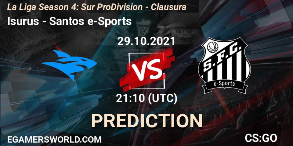 Pronóstico Isurus - Santos e-Sports. 29.10.21, CS2 (CS:GO), La Liga Season 4: Sur Pro Division - Clausura