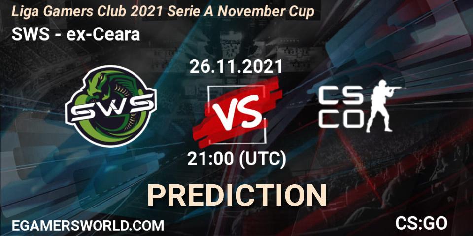 Pronóstico SWS - ex-Ceara. 26.11.2021 at 21:00, Counter-Strike (CS2), Liga Gamers Club 2021 Serie A November Cup