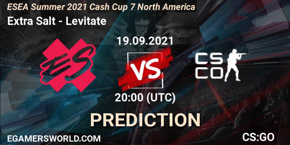 Pronóstico Extra Salt - Levitate. 19.09.2021 at 20:00, Counter-Strike (CS2), ESEA Summer 2021 Cash Cup 7 North America