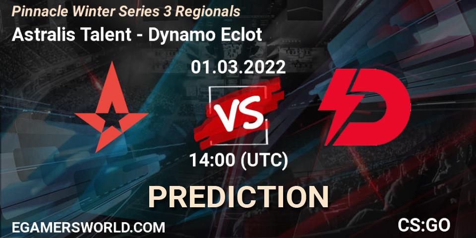 Pronóstico Astralis Talent - Dynamo Eclot. 01.03.2022 at 14:00, Counter-Strike (CS2), Pinnacle Winter Series 3 Regionals