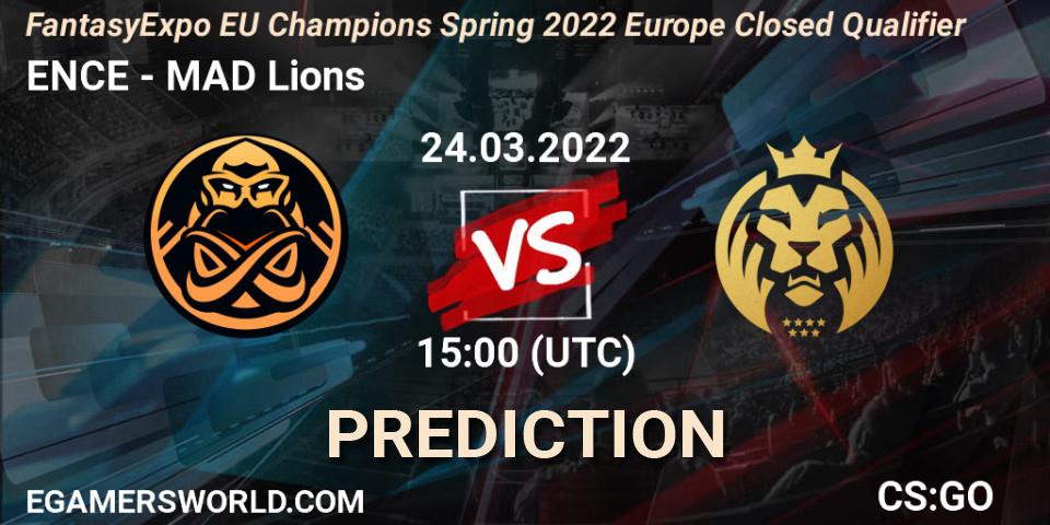 Pronóstico ENCE - MAD Lions. 24.03.2022 at 15:00, Counter-Strike (CS2), FantasyExpo EU Champions Spring 2022 Europe Closed Qualifier